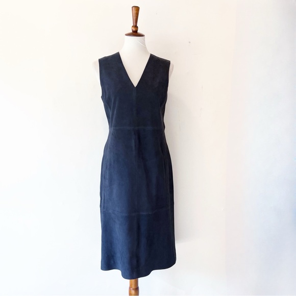 Vince Suede Navy Sheath Dress Size 8 NEW NWT $845 - Picture 1 of 8
